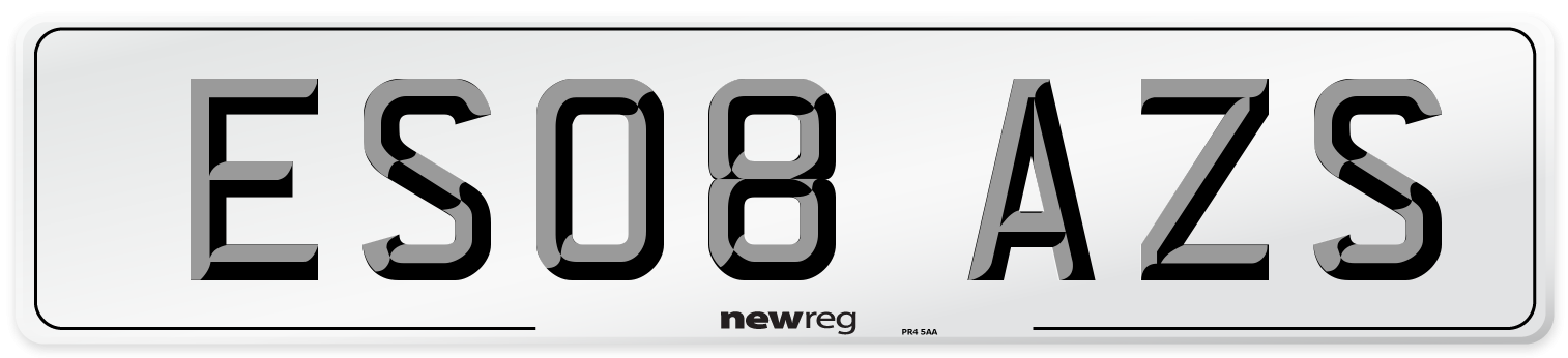ES08 AZS Number Plate from New Reg